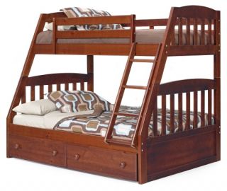 Logan Chocolate Mission Twin over Full Bunk Bed   Storage Beds