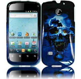 Blue Skull Design Hard Case Cover for Straighttalk Huawei Ascend 2 II M865C Cell Phones & Accessories