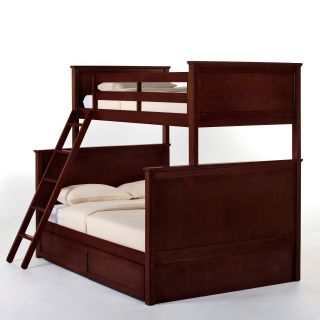 Schoolhouse Twin over Full Bunk Bed   Cherry   Trundle Beds