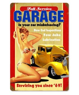 Full Service Garage Vintage Metal Sign   Wall Sculptures and Panels