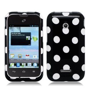 For Huawei Inspira H867G/ Glory H868c/ Prism II U8686 (Straight Talk/T Mobile) Polka Dots Image, Black+White Cell Phones & Accessories