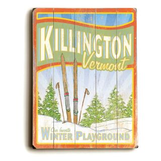 Artehouse 14 x 20 in. Killington Vermont Winter Playground Wood Sign   Wall Sculptures and Panels