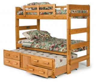 Woodcrest Heartland Extra Tall Twin over Twin Bunk Bed   Storage Beds
