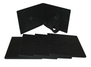 5 CD Jewel Boxes 10.4mm Thick Quad Disc Cases   4 7/8" x 5 5/8"   Black w/ Wrap Around Sleeve #CD4R10BK (DVD / CD Cases) Electronics