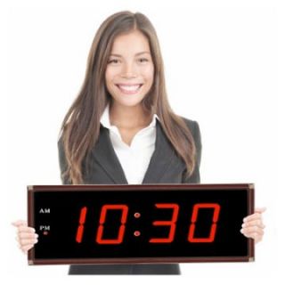 Desousa Huge 5 in. Numbers Multi alarm Led Clock   25 Inches Wide   Wall Clocks