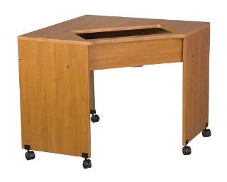 Sewingrite Modular Sewing Corner Utility Table With Manual Lift Rustic Maple