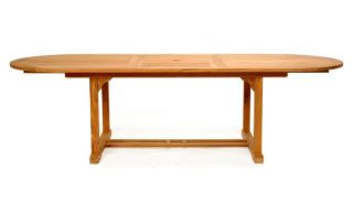 Caluco Teak 96 in. Oval Patio Dining Table   Patio Tables