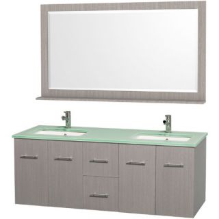 Wyndham Collection Centra 60 in. Double Bathroom Vanity Set   Gray Oak   Double Sink Bathroom Vanities