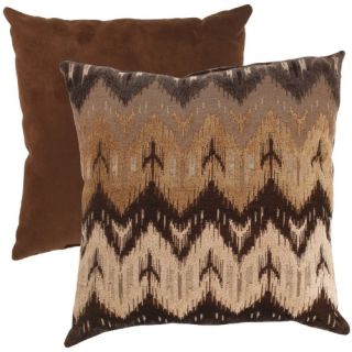 Ikat Chevron Chocolate Throw Pillow   Decorative Pillows