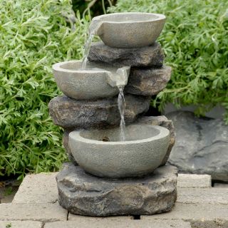 Jeco Tabletop Multi Bowls Outdoor Fountain   Fountains