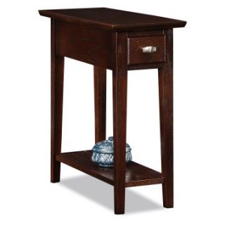 Leick Rectangle Chocolate Oak Wood Chairside Recliner End Table   End Tables