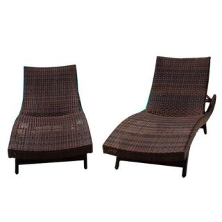 Wicker Multi brown Outdoor Adjustable Lounges and Nesting Tables   Outdoor Chaise Lounges