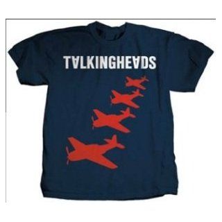 Talking Heads 'Planes' Premium Navy T Shirt (Small) Fashion T Shirts Clothing