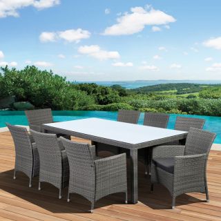 Atlantic Liberty All Weather Wicker Deluxe Patio Dining Set   Seats 8   Patio Dining Sets