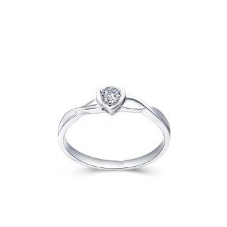 Heart Shape Solitaire Diamond Engagement Ring FineTresor Jewelry