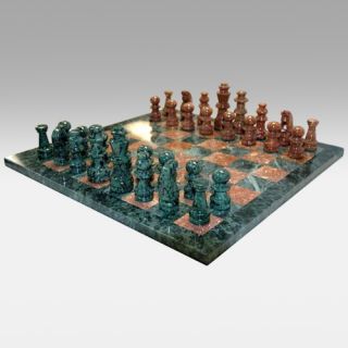Green and Tan Marble Chess Set   Chess Sets