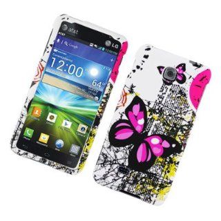 For LG Escape P870 Hard Case Two Pink Butterflies 