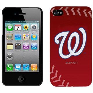 MLB Washington Nationals iPhone 4/4S Baseball Slider Case   Red  Sports Fan Wallets  Sports & Outdoors