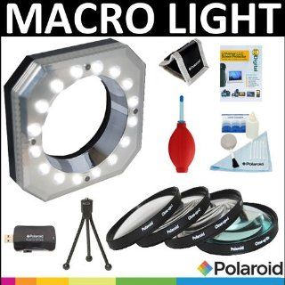Polaroid Digital Macro 16 LED Ring Light + Polaroid Optics 4 Piece Close Up Filter Set (+1, +2, +4, +10) + Cleaning & Accessory Kit For The Canon Digital EOS Rebel T4i (650D), T3 (1100D), T3i (600D), T1i (500D), T2i (550D), XSI (450D), XS (1000D), XTI 