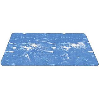 Durable Corporation Rubber Grand Stand Beauty & Barber Anti Fatigue Mat, Rectangle with Recess, for Indoors, 36" Width x 60" Length x 3/8" Thickness, Marble Blue Floor Matting