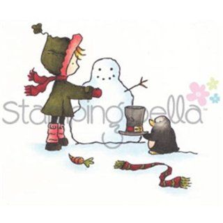 Stamping Bella Unmounted Rubber Stamp Mister Penguin Helps Ramona