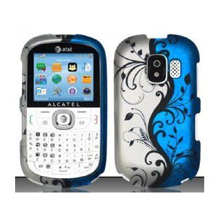 3 Items Combo For Alcatel One Touch OT871A (AT&T) Blue/Silver Vines Design Hard Case Snap On Protector Cover + Free Opening Tool + Free American Flag Pin Cell Phones & Accessories
