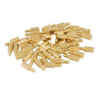 50 Pcs Brass Screw Thread PCB Stand off Spacer M3 Male x M3 Female 6mm Hardware Spacers