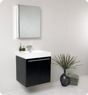 Senza 23" Alto Modern Bathroom Vanity Set with Medicine Cabinet Base Finish Black    