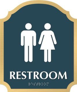 Restroom W/M/F Symbols, 7.875" x 9.5"  Business And Store Signs 