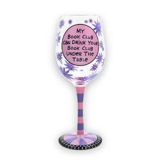 Our Name Is Mud by Lorrie Veasey Book Club Wine Glass Goblet, 8.875 Inch Novelty Wine Glass Kitchen & Dining