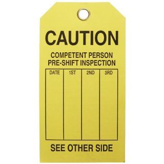 Brady 86684 5 3/4" Height, 3" Width, B 853 Cardstock, Black On Yellow Color Scaffolding Tag (Pack Of 100) Industrial Warning Signs