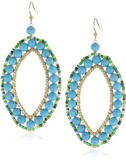 Helene Jewelry Turquoise and Seed Bead Marquis Earrings Jewelry