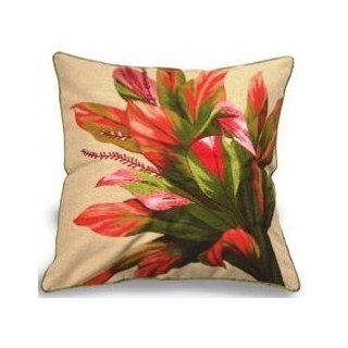 Hawaiian Cotton Linen Embroidered Pillow Cover Ti Leaf   Throw Pillow Covers