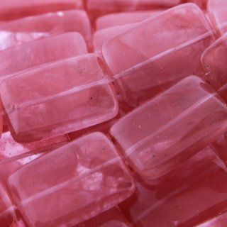 Cherry Quartz  Rectangle Plain   25mm Height, 18mm Width, Sold by 7 Inch St Jewelry