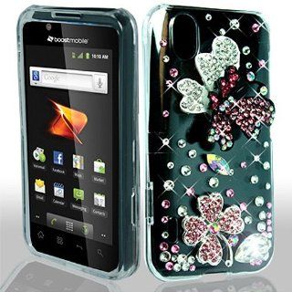 3D Clear Pink Butterfly Bling Gem Jeweled Crystal Cover Case for LG Ignite 855 Marquee LS855 Sprint LG855 Boost L85C NET10 Straight Talk Optimus Black P970 L85C Majestic US855 US Cellular Cell Phones & Accessories