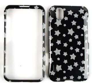 Lg Marquee/ignite Ls 855 Glitter Stars On Black Tp Case Accessory Snap on Protector Cell Phones & Accessories
