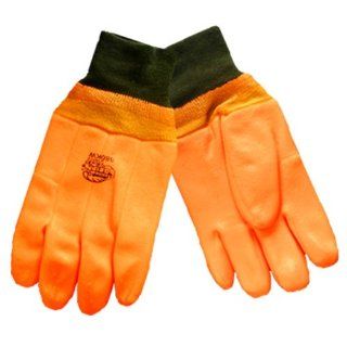 Global Glove 880KW FrogWear PVC Double Dipped High Visibility Glove with Knit Wrist Cuff, Chemical Resistent, 1 Size, Orange (Case of 72)