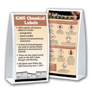 Emedco GHS Tabletop Tent Cards   Chemical Labels Industrial Warning Signs