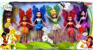 Disney Fairies Exclusive 9 Inch Doll 6 Pack Flowers Collection [Fawn, Vidia, Rosetta, Tinkerbell, Silvermist & Iridessa] Toys & Games