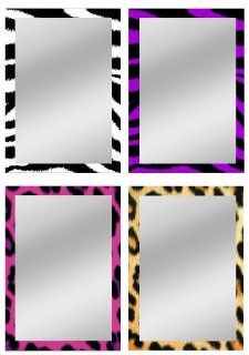 Inkology Gl Magnetic Locker Mirrors, 5 X 7 Inches, Set of 6, Assorted Animal Prints (861 3)  Hanging Wall Files 