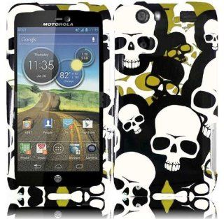 VMG For Motorola Atrix HD MB886 Cell Phone Design Hard Case Cover   Muted Green Camo Skull Cell Phones & Accessories