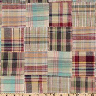 45'' Wide Madras Plaid Patchwork Yellow/Green Fabric By The Yard