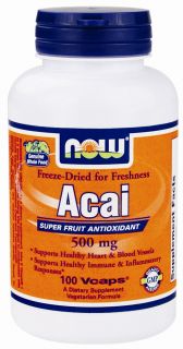 NOW Foods   Acai Super Fruit Antioxidant 500 mg.   100 Vegetarian Capsules