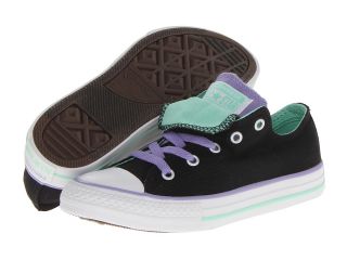 Converse Kids Chuck Taylor All Star Double Tongue Ox Girls Shoes (Black)