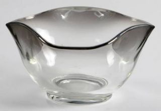 Unknown Crystal Unk1387 Individual Salad Bowl   Silver Lustre On Clear