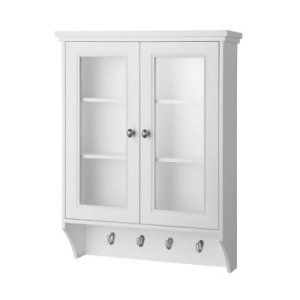 Foremost GAWW2431 White Gazette Wall Cabinet with Glass Doors (23.5 x 31)