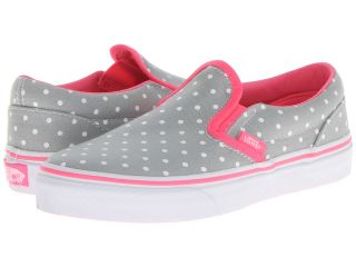 Vans Kids Classic Slip On High Rise/Neon Pink) Girls Shoes (Gray)