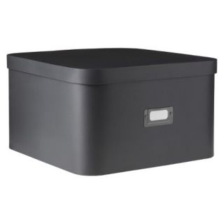 Room Essentials Archive Box with Metal Tag   Set of 2   Gray