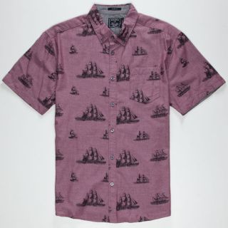 Ships A Hoy Mens Shirt Burgundy In Sizes X Large, Large, Med