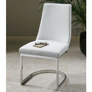 Xantina White Faux Leather Accent Chair